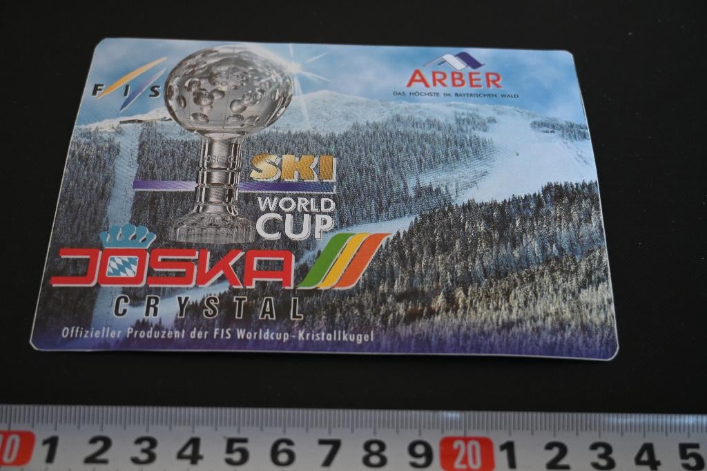 sticker Duitsland ARBER Ski world cup JOSKA Crystal, Ophalen, Zo goed als nieuw