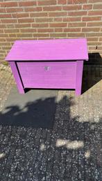 Paarse Houten Kist - Speelgoedkist / Opbergkist, Gebruikt, 50 tot 100 cm, Ophalen of Verzenden, Minder dan 50 cm