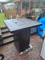 Houten statafel biertafel met klep voor drank, Ophalen, Zo goed als nieuw