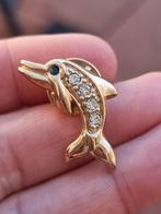 Vintage 1980s verguld 18kt dolfijn pin broche, Antiek en Kunst, Ophalen of Verzenden