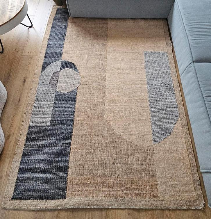 Handgemaakt vloerkleed By Sidde– Jute & Wol –160x 230cm, Huis en Inrichting, Stoffering | Tapijten en Kleden, Gebruikt, 150 tot 200 cm