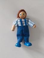 Wooden Dollhouse Boy Figure Blue Overalls, Verzamelen, Ophalen of Verzenden, Zo goed als nieuw