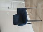 Woood velours eetkamerstoel donkerblauw, Huis en Inrichting, Stoelen, Ophalen, Hotelchic, Blauw, Zo goed als nieuw