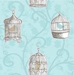 Behang Arthouse vogelkooi, Huis en Inrichting, Stoffering | Behang, Ophalen of Verzenden, Minder dan 10 m², Bruin