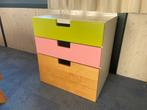 Stuva Ladekastje - Naturel, Groen & Roze, Ophalen, 50 tot 100 cm, Zo goed als nieuw, 3 of 4 laden
