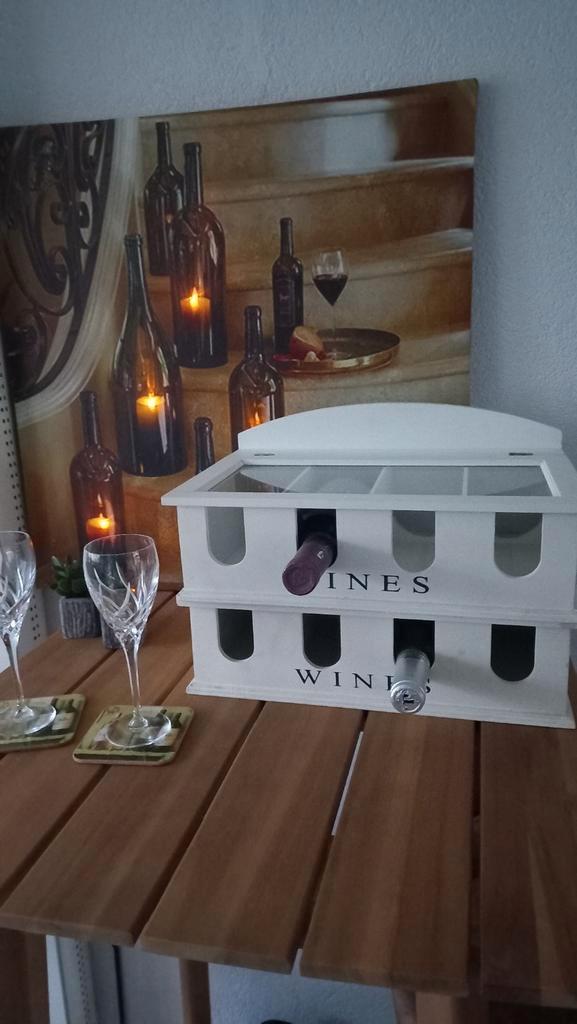 Twee prachtige wijnkistjes, Huis en Inrichting, Woonaccessoires | Wijnrekken, Zo goed als nieuw, Minder dan 50 cm, Hout, 5 tot 15 flessen