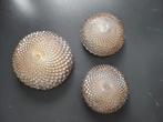 Vintage set amber glas ananas plafondlampen/wandlampen, Huis en Inrichting, Ophalen, Glas, Vintage, retro, brocante