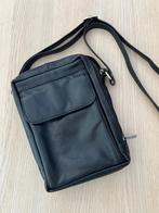 Mannen schoudertas, crossbody, mannentasje, zwart leer, Ophalen of Verzenden, Zo goed als nieuw, Zwart, Leer