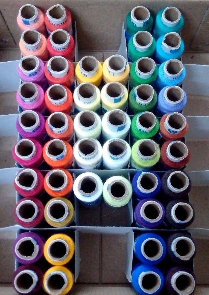 50 Klosjes Polyester Borduurgaren Set / Garen Borduren Klos, Hobby en Vrije tijd, Borduren en Borduurmachines, Nieuw, Borduurgaren of Zijde