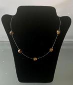 draad ketting met bruine steentjes, Overige materialen, Gebruikt, Ophalen of Verzenden, Bruin