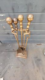 Antiek massief koperen haardstel, mooie patina, Huis en Inrichting, Haarden, Ophalen, Gebruikt, Overige soorten