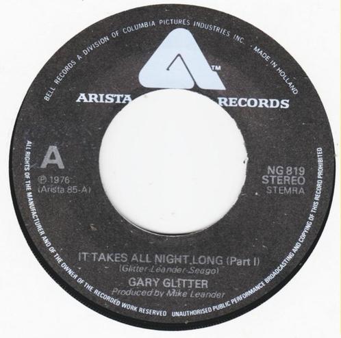 Gary Glitter – It Takes All Night Long, Cd's en Dvd's, Vinyl Singles, Gebruikt, Single, Pop, 7 inch, Ophalen of Verzenden