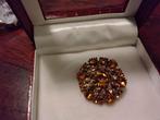 Mooie strass broche vintage, Ophalen of Verzenden, Zo goed als nieuw, Goud, Overige materialen