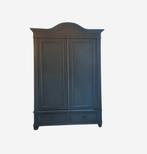 Brocante grote toogkast in off black Farrow & Ball, Ophalen of Verzenden