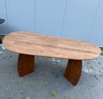 Massief eiken organische eettafel 190 x 100 cm, Ophalen, Nieuw, 50 tot 100 cm, 150 tot 200 cm