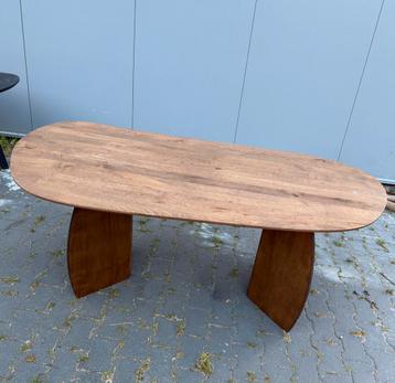 Massief eiken organische eettafel 190 x 100 cm beschikbaar voor biedingen