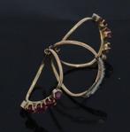 Antieke fraaie 14k gouden robijnen roos diamanten dames ring, Ophalen of Verzenden, Goud, Ring, Met edelsteen