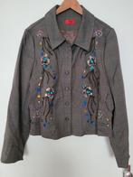 Edgar Vos Jasje - Feestelijk geborduurd, Maat 38/40 (M), Bruin, Zo goed als nieuw, Jasje