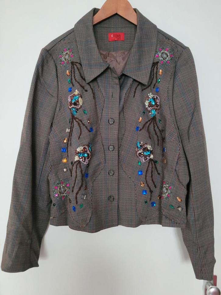 Edgar Vos Jasje - Feestelijk geborduurd, Kleding | Dames, Jasjes, Kostuums en Pakken, Zo goed als nieuw, Jasje, Maat 38/40 (M)