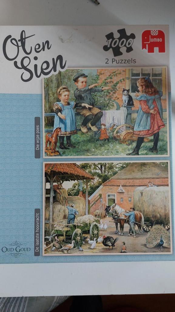 Ot en Sien Puzzel - 2 x 1000 stukjes, Hobby en Vrije tijd, Denksport en Puzzels, Zo goed als nieuw, Legpuzzel, 500 t/m 1500 stukjes