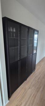 Ikea Billy Boekenkast Zwart met Glasdeuren, Huis en Inrichting, Kasten | Boekenkasten, Ophalen, Met deur(en), 200 cm of meer, 50 tot 100 cm