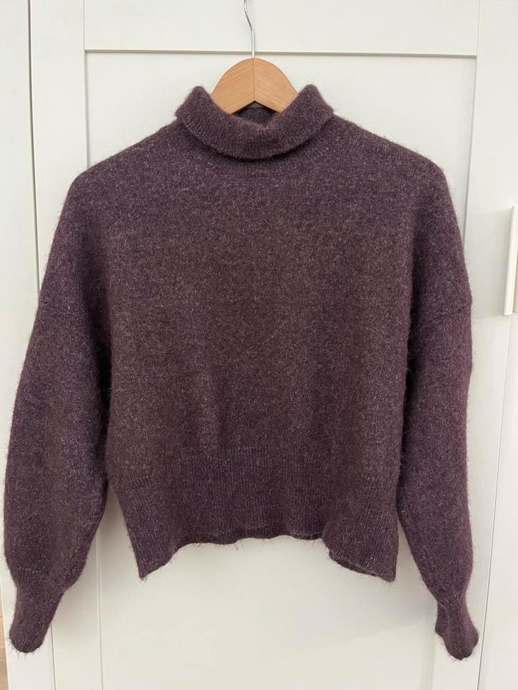Paarse wollen trui van Samsøe Samsøe (nieuwprijs 160 euro), Kleding | Dames, Truien en Vesten, Zo goed als nieuw, Maat 34 (XS) of kleiner