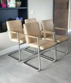 4 beach lederen Henders & Hazel design eetkamerstoelen., Huis en Inrichting, Stoelen, Ophalen, Henders en Hazel, Zo goed als nieuw