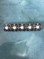 Broche David Andersen emaille bloemen jaren 50 Norway zilver, Ophalen of Verzenden, Gebruikt, Minder dan 4 cm, Zilver
