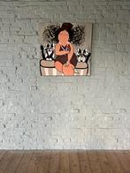 Schilderij katten poezen dame kunstwerk dikke dames wijn, Ophalen, Lamp, A, A