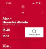 Ajax - Heracles Almelo 1 ticket Vak 426, Tickets en Kaartjes, Eén persoon, Augustus