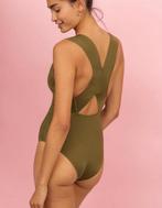 H&M Stevig Badpak met Rit, Khaki Groen, maat 40, Kleding | Dames, Badmode en Zwemkleding, H&M, Verzenden, Badpak, Zo goed als nieuw