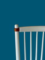 Schommelstoel Scandinavisch: Wit Met grijs Wollen stof, Huis en Inrichting, Stoelen, Ophalen, Gebruikt, Wit, N.v.t.