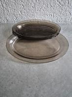 Vintage glazen borden set van 4, Ophalen, Gebruikt, Glas, Bord(en)