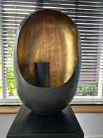 Luxe windlicht ruim 60 cm hoog bruin gouden binnenkant luxe, Huis en Inrichting, Woonaccessoires | Kandelaars en Kaarsen, Ophalen of Verzenden
