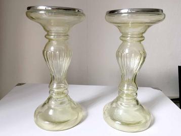 Glas Rivièra Maison Amberkleurig Kandelaar x 2 - Nieuw beschikbaar voor biedingen