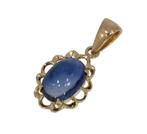 Blauwe saffier edelsteen fraaie 14k gouden ketting hanger, Voordeelsieraden, Ophalen of Verzenden, Zo goed als nieuw, Met edelsteen