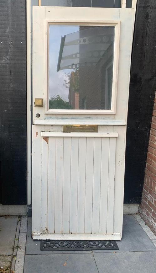Voordeur 2 delen Boerendeur 211,5 x 87,5 Hardhout deelbaar, Doe-het-zelf en Verbouw, Deuren en Horren, Gebruikt, Buitendeur, 200 tot 215 cm