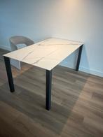 Eettafel, keramisch marmer, Ophalen, 50 tot 100 cm, Zo goed als nieuw, Vijf personen of meer
