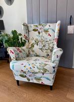 Prachtige oorfauteuil - fleurig design (bezorgen mogelijk), Ophalen, Gebruikt, Eén