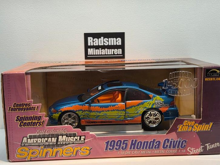 Honda Civic Coupe 1995 - Tuning - 1:18 ERTL, Hobby en Vrije tijd, Modelauto's | 1:18, Zo goed als nieuw, Auto, ERTL, Ophalen of Verzenden