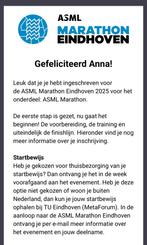 Startbewijs ASML Hele Marathon 2025, Eén persoon, Overige soorten, Overige typen