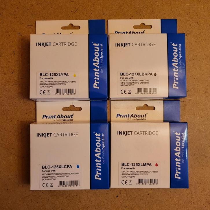 Inktpatronen, inktcartridges PrintAbout 4 stuks, Computers en Software, Printerbenodigdheden, Nieuw, Cartridge, Ophalen of Verzenden