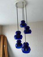 Retro hanglampen Blauw, Huis en Inrichting, Lampen | Hanglampen, Ophalen of Verzenden, Glas, Minder dan 50 cm