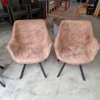 4 mooie eetkamerstoelen suède, Ophalen, Gebruikt, Bruin, Vier