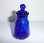 Leuk blauw flesje met glazen stop, Verzamelen, Glas en Borrelglaasjes, Gebruikt, Ophalen of Verzenden