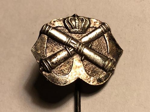 Metalen MILITARIA 2 KANONNEN MET KROON Speld (Metaalkleur)., Verzamelen, Speldjes, Pins en Buttons, Zo goed als nieuw, Speldje of Pin