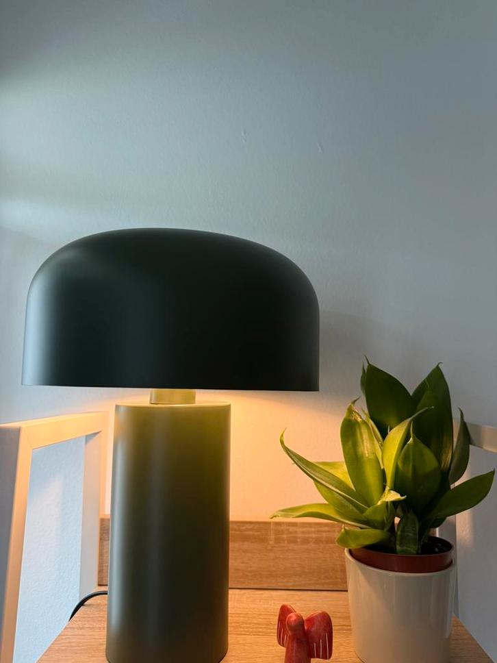 RetroStyle Tafellamp – Groen & Zwart, Huis en Inrichting, Lampen | Tafellampen, Zo goed als nieuw, Minder dan 50 cm, Verzenden