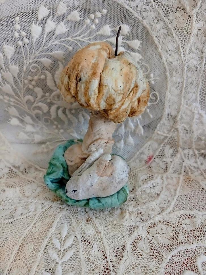 🐣Antieke watten paddestoel (2)...pasen🐣., Antiek en Kunst, Ophalen of Verzenden