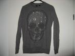 zgan lichtgrijze strass Skull sweater My Brand , mt S, Kleding | Heren, Verzenden, Zo goed als nieuw, Grijs, Maat 46 (S) of kleiner