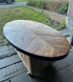 Ovale eettafel blad met visgraat teakhout 200x100, Huis en Inrichting, Tafels | Eettafels, 100 tot 150 cm, Teakhout, 200 cm of meer